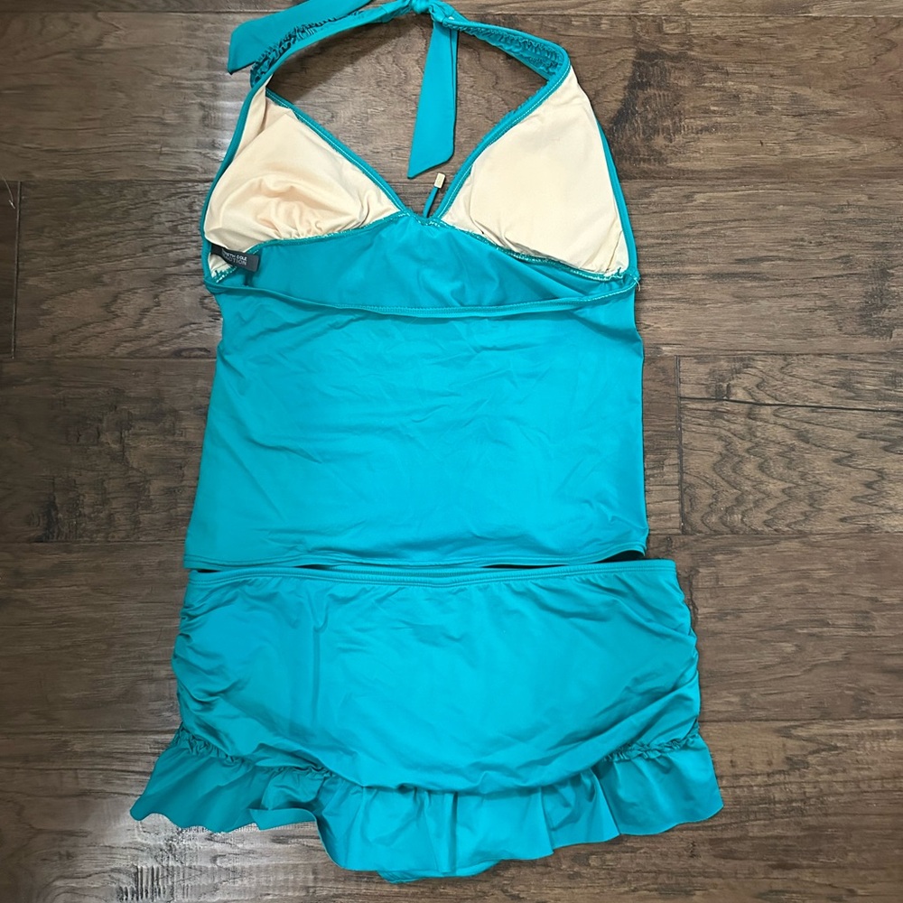 Kenneth Cole Teal Tankini Swimsuit Set Size L - Picture 3 of 3
